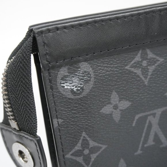 Louis Vuitton Clutch Bag Monogram Eclipse Pochette Voyage MM M61692 Grey Blac... - Picture 6 of 12